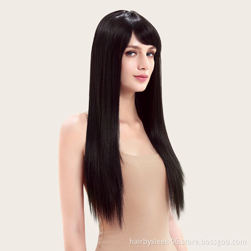 Rebecca long synthetic hair wigs straight super soft fiber weave machine made wigs wholesale synthetic wigs for women